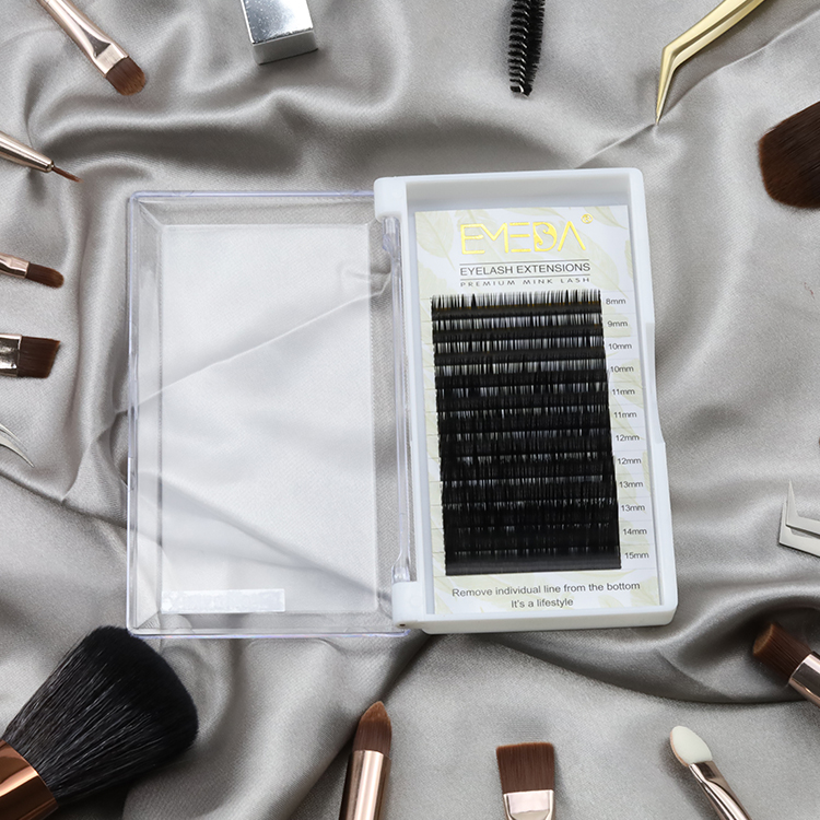 100% handmade silk 10-20 mm individual eyelash extensions customized label  YY